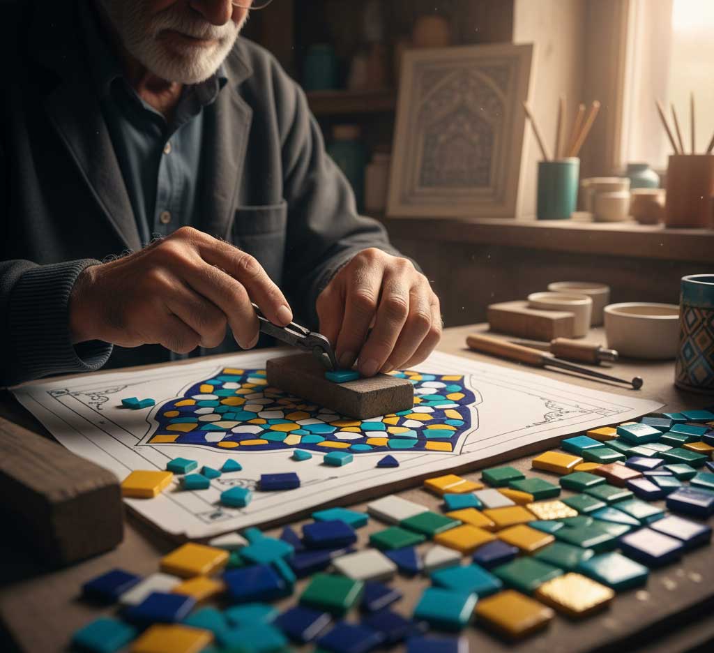 رنگ‌های محبوب در طراحی کاشی مسجدی